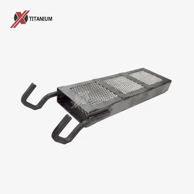 How does he shape of titanium anode baskets influence the electrolysis effect?
